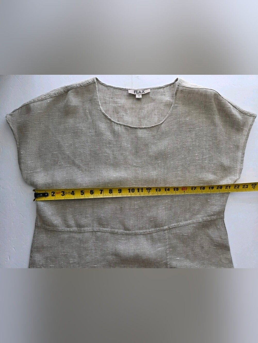 Flax by Jeanne Engelhart Aria Tee In Beige Lightweight Sheer Linen Gauze Sz M - Picture 7 of 12